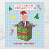 Grappig Donald Trump Christmas Humor Tree-Mendous Wijn Etiket (Enkel label)