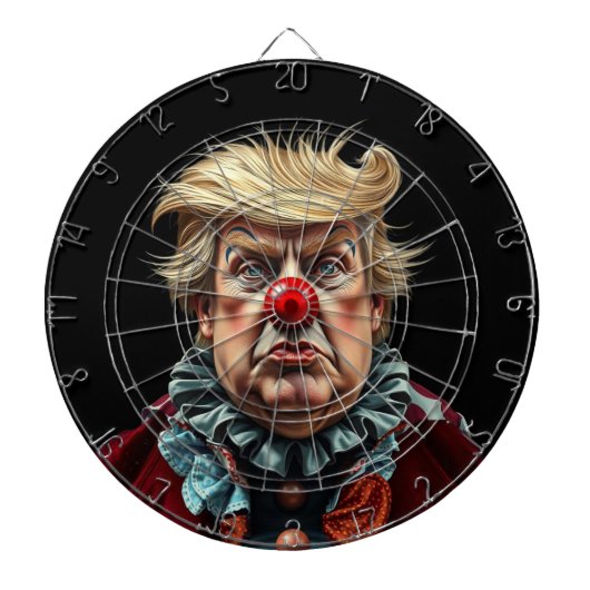 Grappig Donald Trump Clown Dart Board Dartbord (Voorkant)