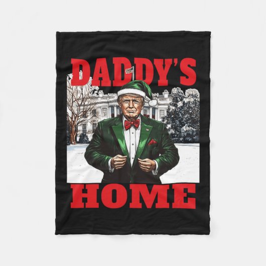 Grappig Donald Trump Daddy's Home Witte Huis Chris Fleece Deken (Voorkant)