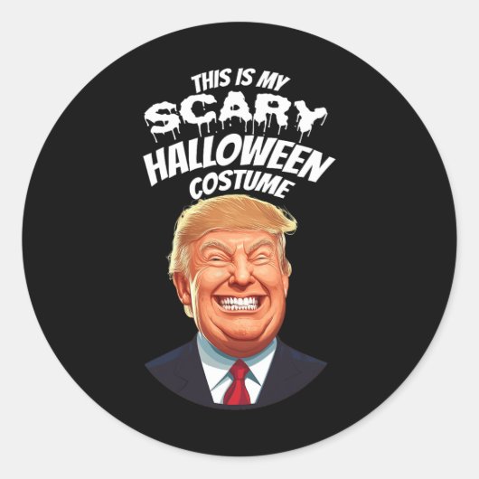 Grappig Donald Trump Enge Halloween Gag President  Ronde Sticker (Voorkant)