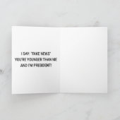 Grappig Donald Trump Fake Nieuws Verjaardag Kaart (Binnen)