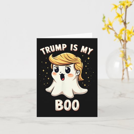 Grappig Donald Trump Ghost Halloween Party Spooky Kaart (Gele Bloem)