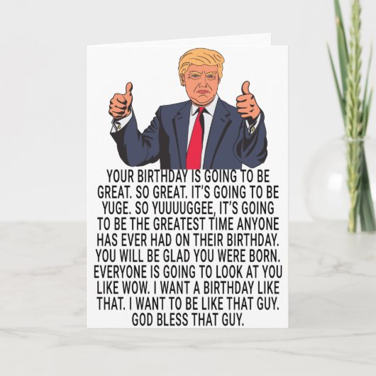 Grappig Donald Trump Kaart cadeau voor verjaardag (Voorkant)
