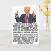 Grappig Donald Trump Kaart cadeau voor verjaardag (Gele Bloem)