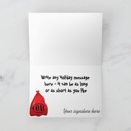 Grappig Donald Trump-kerstman met een lijst van au Feestdagen Kaart (Binnen)