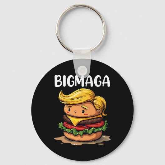 Grappig Donald Trump maakt frietjes hamburger B Sleutelhanger (Voorkant)