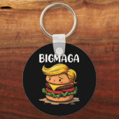 Grappig Donald Trump maakt frietjes hamburger B Sleutelhanger (Voorkant)