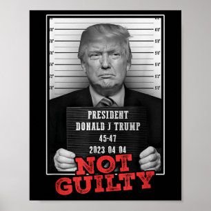 Grappig Donald Trump niet schuldig Mok neergeschot Poster