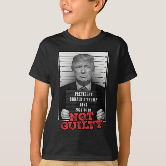 Grappig Donald Trump niet schuldig Mok neergeschot T-shirt (Voorkant)
