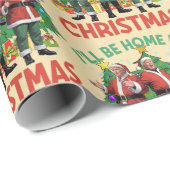 Grappig Donald Trump thuis voor Kerstmis Cadeaupapier (Rol Hoek)