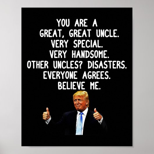 Grappig Donald Trump Uncle Gag Gift Conservatief U Poster (Voorkant)
