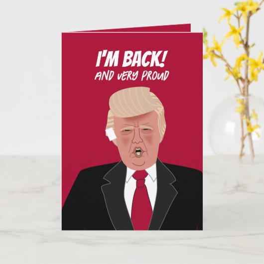 Grappig Donald Trump Verbonden Oor Vrolijk Kerstfe Kaart (Gele Bloem)