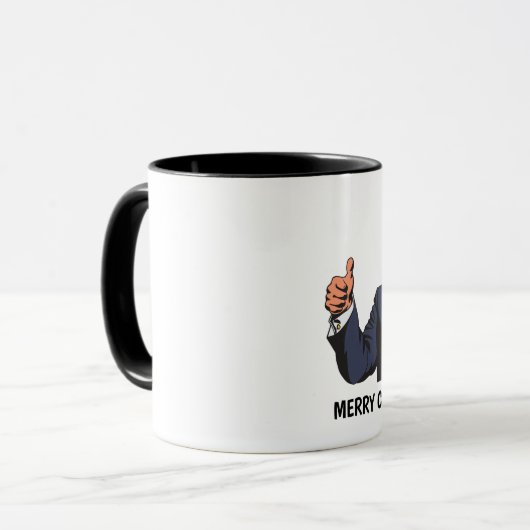 Grappig Donald Trump, VROLIJK KERSTFEEST, BABY! Mok (Voorkant links)
