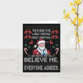 Grappig Donald Trump Vrolijk Kerstfeest Pyjama Ho Kaart (Gele Bloem)