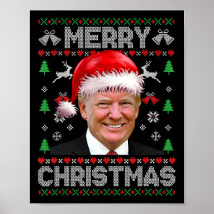 Grappig Donald Trump Vrolijk Kerstgezin Lelijk Zie Poster
