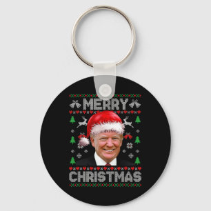 Grappig Donald Trump Vrolijk Kerstgezin Lelijk Zie Sleutelhanger