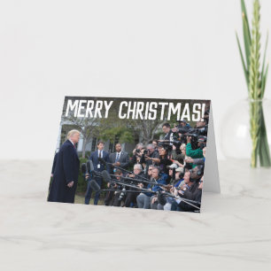 Grappig Donald Trump vs Media Vrolijk Kerstfeest Feestdagen Kaart