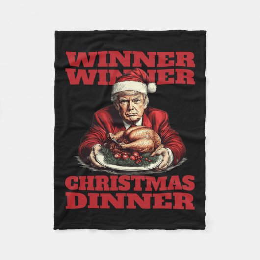 Grappig Donald Trump Winnaar Kerstdiner Fleece Deken (Voorkant)