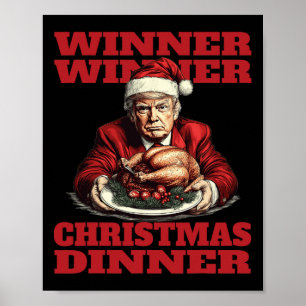 Grappig Donald Trump Winnaar Kerstdiner Poster