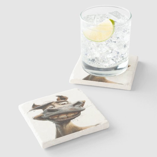 Grappig Donkey Art Design Stenen Onderzetter (Zijkant)