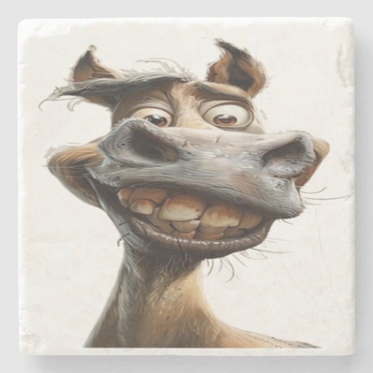 Grappig Donkey Art Design Stenen Onderzetter (Voorkant)