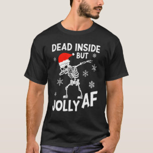 Grappig dood binnen, maar jolly af dabbing skelet t-shirt