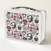 Grappig Doodle Monster - Pop Art Metalen Lunchbox (Achterkant)