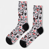 Grappig Doodle Monster - Pop Art Sokken (Links)