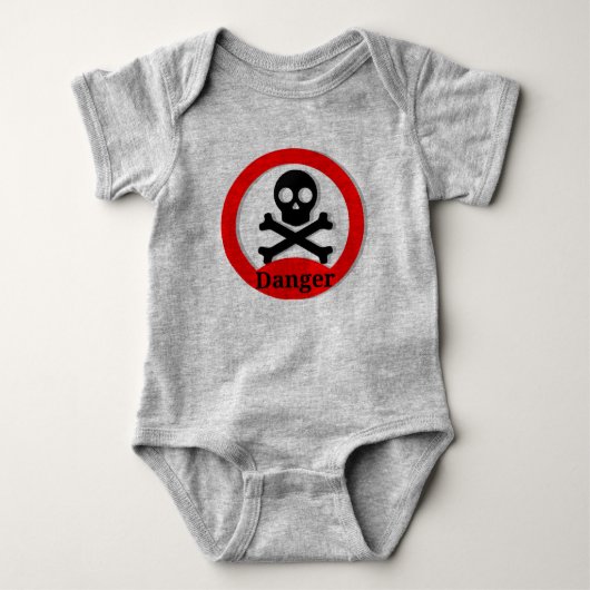 Grappig doodshoofd met gekruiste botten baby rompe romper (Voorkant)