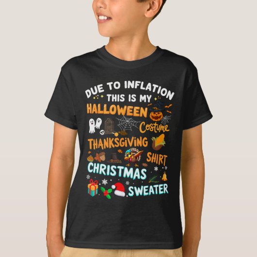 Grappig door de inflatie is dit Halloween Kerst T-shirt (Voorkant)