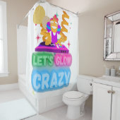 grappig douchegordijn "LET'S GLOW CRAZY" (In situ)