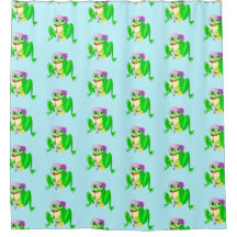 Grappig douchegordijn met feestkikker Kies kleuren