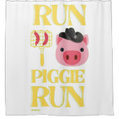 grappig douchegordijn "RUN PIGGIE" (Voorkant)