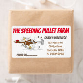 Grappig draaiende cartoon-eikarton etiket (Insitu)