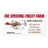 Grappig draaiende cartoon-eikarton etiket (Voorkant)