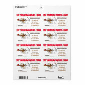 Grappig draaiende cartoon-eikarton etiket (Full Sheet)