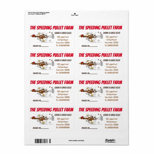 Grappig draaiende cartoon-eikarton etiket (Full Sheet)