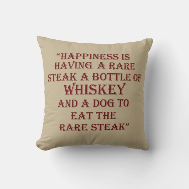Grappig drank whiskey citaat kussen (Voorkant)