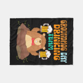 Grappig drankteam voor Groundhog Day Fleece Deken (Voorkant (Horizontaal))