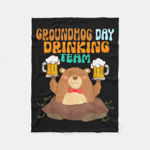 Grappig drankteam voor Groundhog Day Fleece Deken