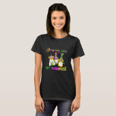 Grappig drie gnomen Mardi Gras die met m'n gno par T-shirt (Voorkant volledig)