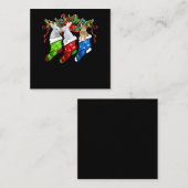 Grappig drie konijnen met Sock-kerstkonijnencadeau Vierkante Visitekaartje (Voorkant / Achterkant)