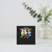 Grappig drie konijnen met Sock-kerstkonijnencadeau Vierkante Visitekaartje (Staand voorkant)