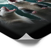 Grappig drie possum maan _ 3 opossum en dode maan poster (Hoek)