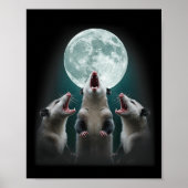 Grappig drie possum maan _ 3 opossum en dode maan poster (Voorkant)