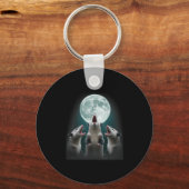 Grappig drie possum maan _ 3 opossum en dode maan sleutelhanger (Voorkant)