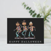 Grappig Drie Skelet Halloween Kaart (Staand voorkant)