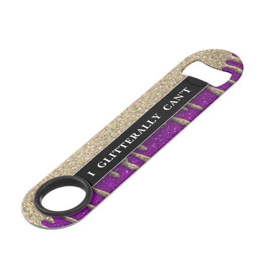 Grappig Drink Beer Glitter Drip Sparkles Gold Speed Flessenopener (Voorkant Gekanteld)