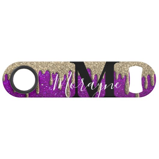 Grappig Drink Beer Glitter Drip Sparkles Gold Speed Flessenopener (Achterkant Horizontaal)