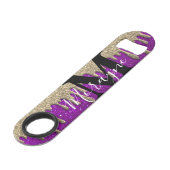 Grappig Drink Beer Glitter Drip Sparkles Gold Speed Flessenopener (Achterkant Gekanteld)